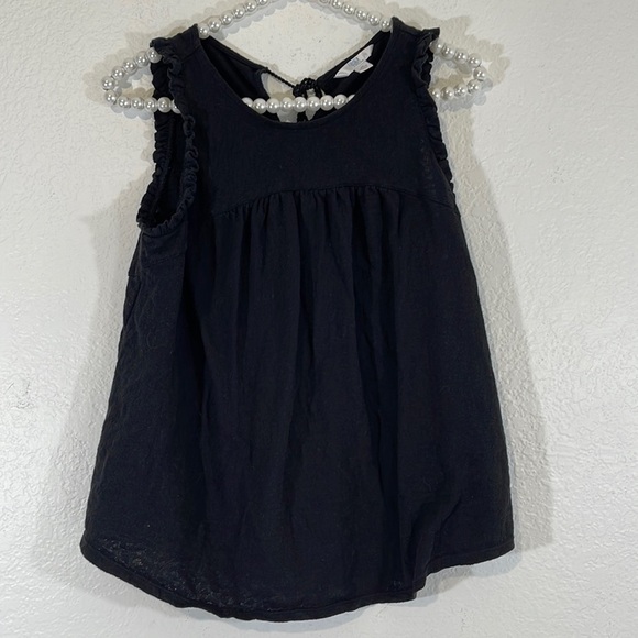 TIME AND TRU Women's Ruffle Sleeveless Black Tank Top Size Medium - Picture 3 of 10